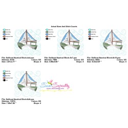 Embroidery Design Pattern | Sailboat Nautical Quilt Block-2