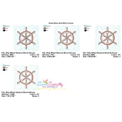 Embroidery Design Pattern | Ship Wheel Nautical Quilt Block-2