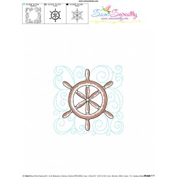 Embroidery Design Pattern | Ship Wheel Nautical Quilt Block-3