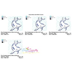 Embroidery Design Pattern | Dolphin Nautical Quilt Block-2