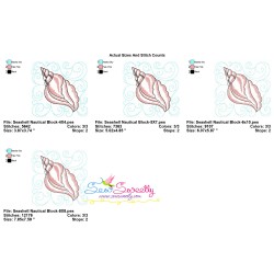 Embroidery Design Pattern | Seashell Nautical Quilt Block-2