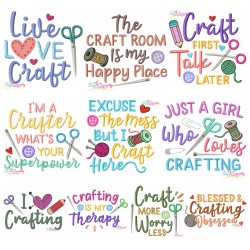 Embroidery Design Bundle - Crafting Lettering Designs-1