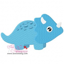 Blue Dinosaur Embroidery  Design-1