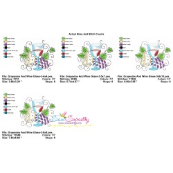 Embroidery Design Pattern - Grapevine And Wine Glass-3-2