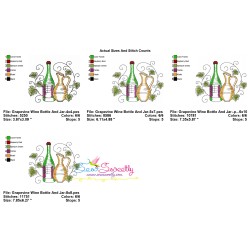 Embroidery Design Pattern - Grapevine Wine Bottle And Jar-2