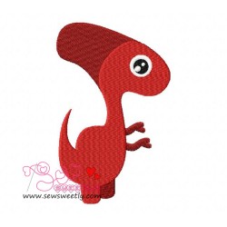 Red Dinosaur Embroidery  Design-1