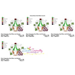 Embroidery Design Pattern - Grapevine And Wine Jar-2