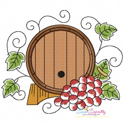 Grapevine And Wine Glasses Embroidery Design Bundle-4