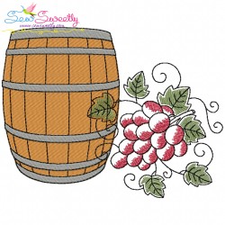 Grapevine And Wine Glasses Embroidery Design Bundle-7
