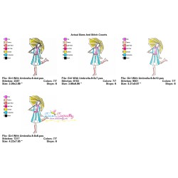 Embroidery Design Pattern - Girl With Umbrella-9-2