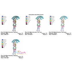 Embroidery Design Pattern - Girl With Umbrella-7-2