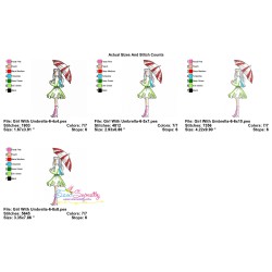 Embroidery Design Pattern - Girl With Umbrella-6-2