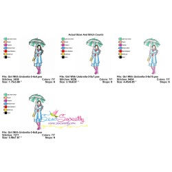 Embroidery Design Pattern - Girl With Umbrella-3-2