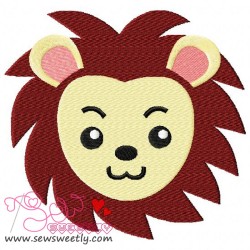 Cute Lion Face Embroidery  Design-1