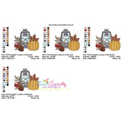 Embroidery Design Pattern - Fall Pumpkin Lantern-2-2