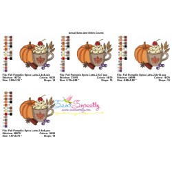 Embroidery Design Pattern - Fall Pumpkin Spice Latte-2-2