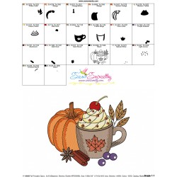 Embroidery Design Pattern - Fall Pumpkin Spice Latte-2-3