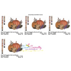 Embroidery Design Pattern - Fall Pumpkins Berries-2