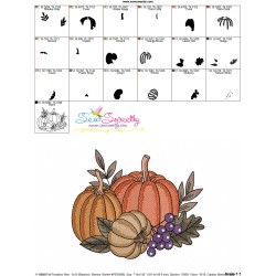 Embroidery Design Pattern - Fall Pumpkins Berries-3