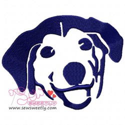 Dog Face Silhouette Embroidery  Design-1