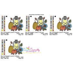 Embroidery Design Pattern - Fall Pumpkin Lantern-1-2