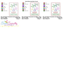 Cardstock Embroidery Design Pattern | Christmas Ornaments Greeting Card-3