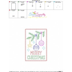 Cardstock Embroidery Design Pattern | Christmas Ornaments Greeting Card-2