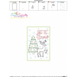 Cardstock Embroidery Design | Let It Snow Christmas Greeting Card-2