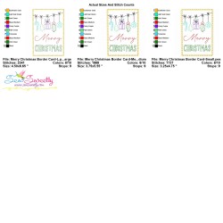 Cardstock Embroidery Design | Merry Christmas Border Greeting Card-2