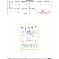 Cardstock Embroidery Design | Merry Christmas Border Greeting Card-3