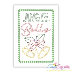 Cardstock Embroidery Design | Jingle Bells Christmas Greeting Card-1