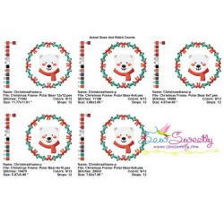 Christmas Frame Polar Bear Embroidery Design Pattern-3