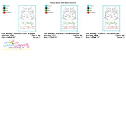 Cardstock Embroidery Design | Meowy Christmas Greeting Card-3