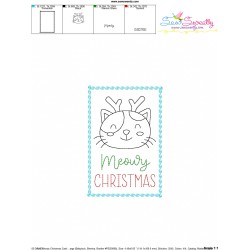 Cardstock Embroidery Design | Meowy Christmas Greeting Card-2