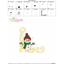 Embroidery Design Pattern - Christmas Corner Snowman-3