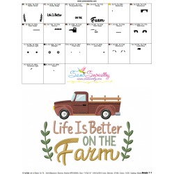 Embroidery Design Pattern - Life Is Better On The Farm Truck-3