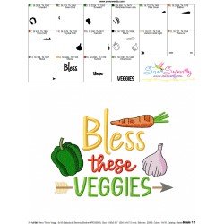 Farm Embroidery Design Pattern - Bless These Veggies-3