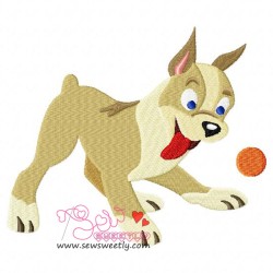 Playing Dog Embroidery  Design-1