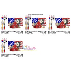 Embroidery Design Pattern - American Farmhouse With Cow-2