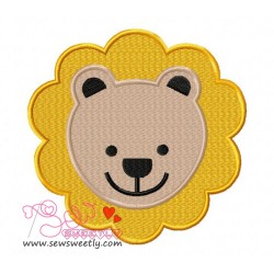 Lion Face Embroidery  Design-1