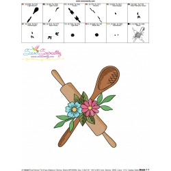 Embroidery Design Pattern- Floral Kitchen-7-3
