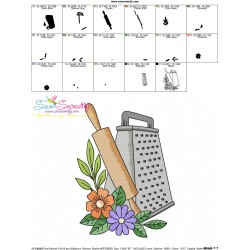 Embroidery Design Pattern- Floral Kitchen-3-3