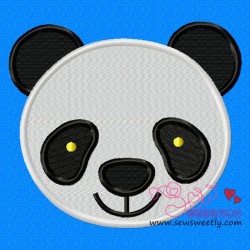 Panda Face Embroidery  Design-1