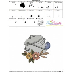 Embroidery Design Pattern- Floral Kitchen-1-3