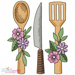 Embroidery Design Bundle- Floral Kitchen Patterns-3
