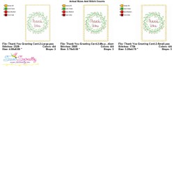 Cardstock Embroidery Design - Thank You Greeting Card-2-2