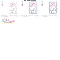 Cardstock Embroidery Design - Thank You Greeting Card-1-2