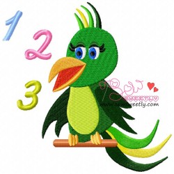 Talking Parrot-2 Embroidery Design Pattern-2