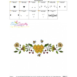 Machine Embroidery Design - Honey Bee Border - 8-3