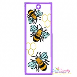 Bookmarks Embroidery Design - Bee And Flowers Bundle-11
